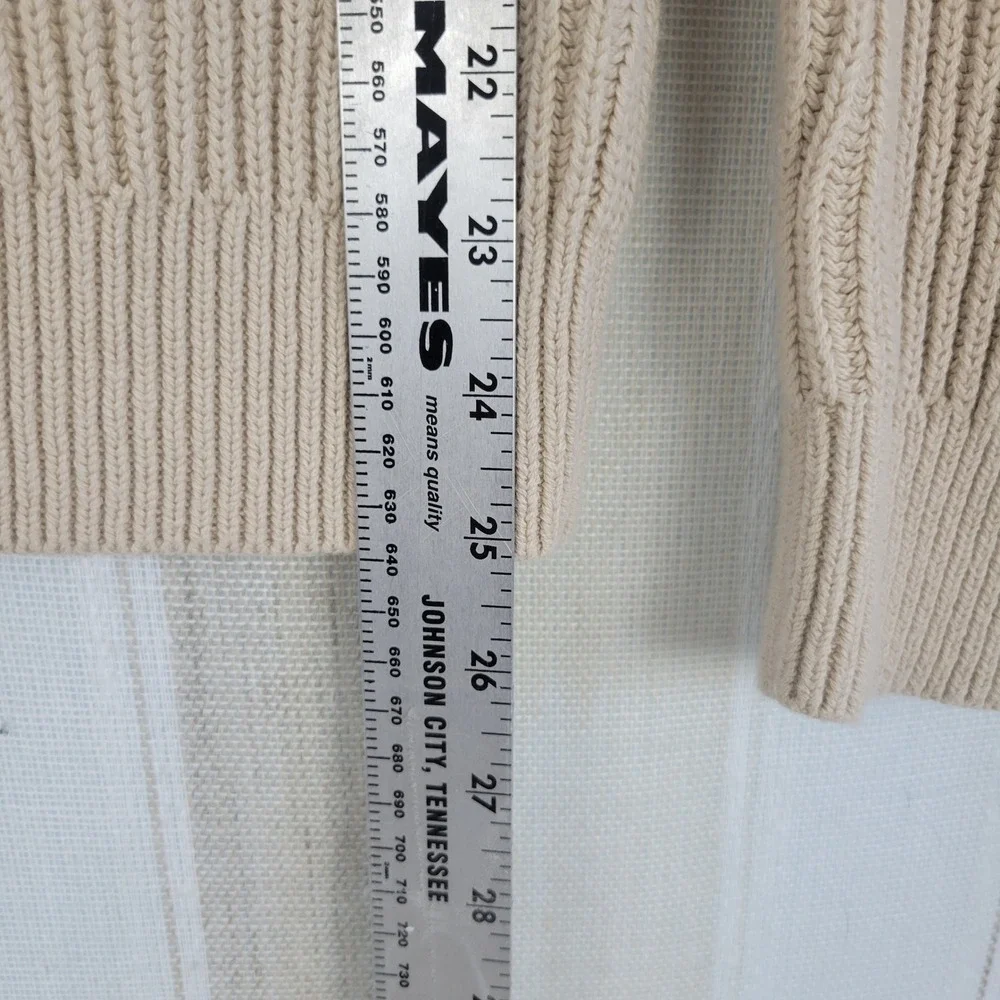 J. Crew‎ Cotton Knit Crewneck Sweater Pullover Cream Beige Size Small